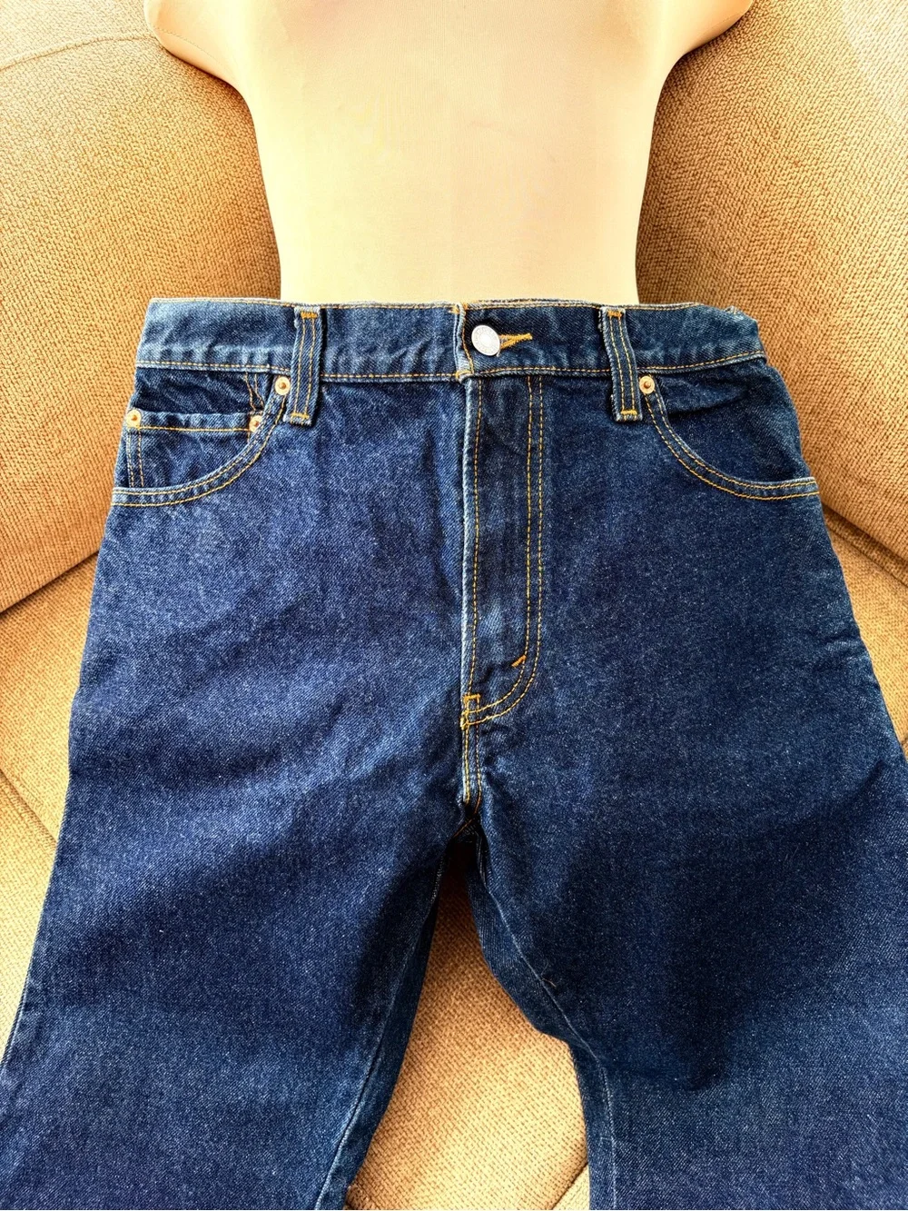 Levi's Slim Straight 517 Men’s Jeans in Dark Blue Denim with Tan Patch